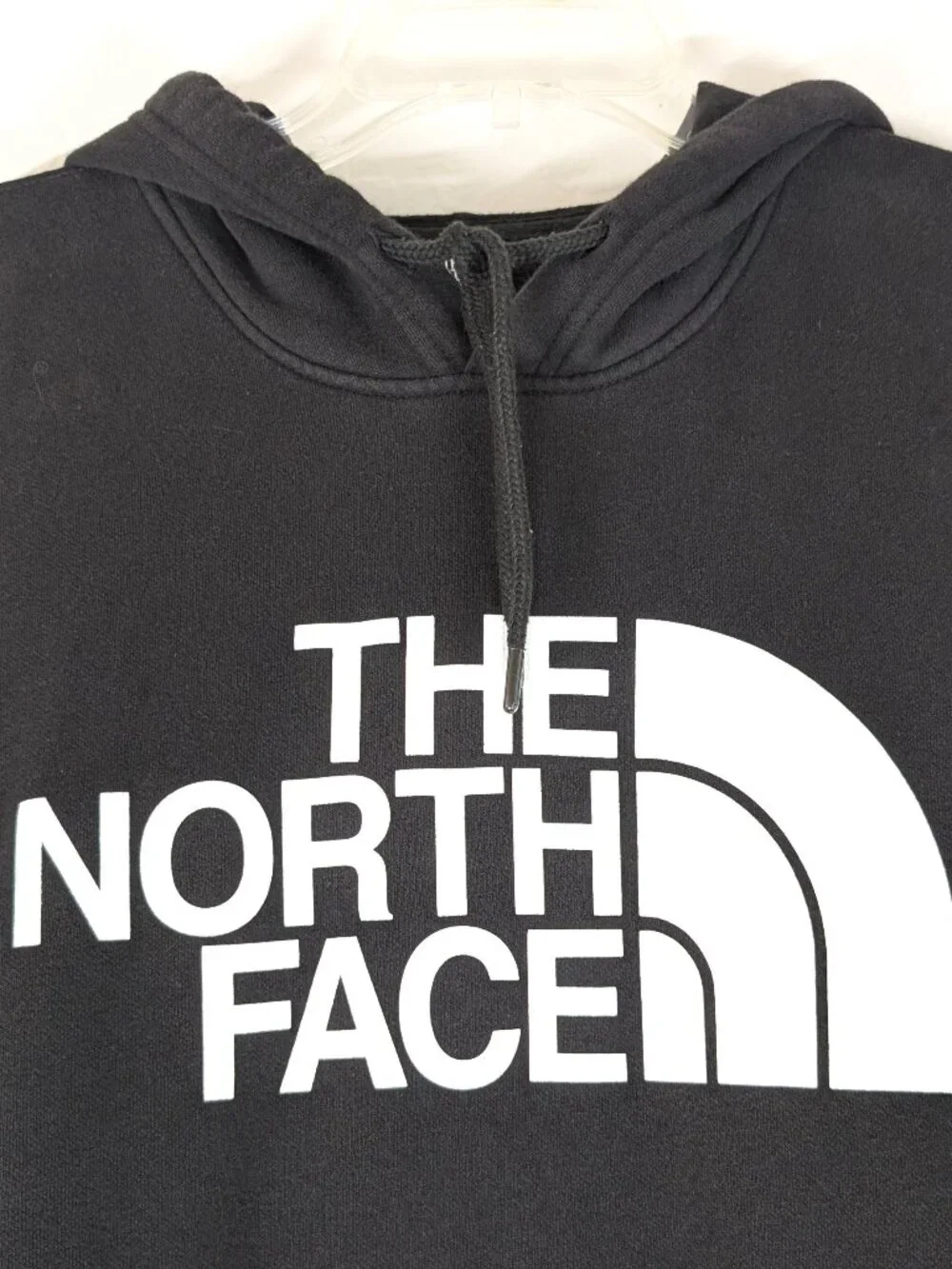 THE NORTH FACE Sweatshirt Men's L Black Graphic Hooded Pullover Kangaroo Pocket